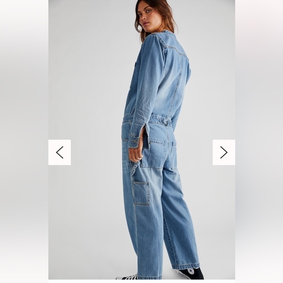 Nwt Free people x Sandrine Rose Denim Jumpsuit Size Large - Picture 4 of 11
